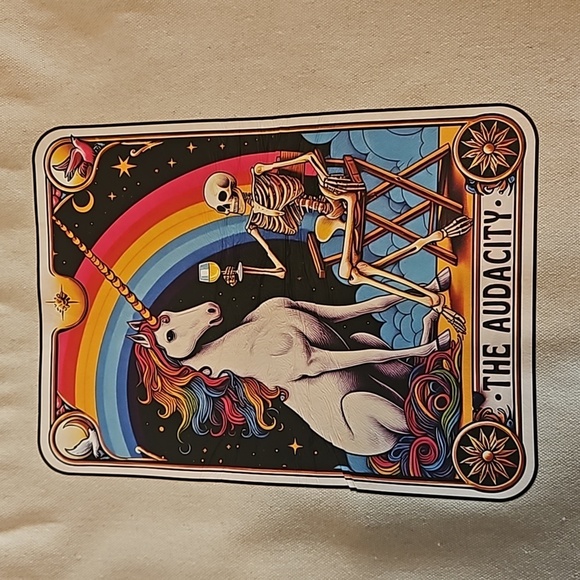 Hand Crafted Tote Bag Sugar Skull Multicolored Be You Reusable grocery bag 13" - Picture 15 of 17